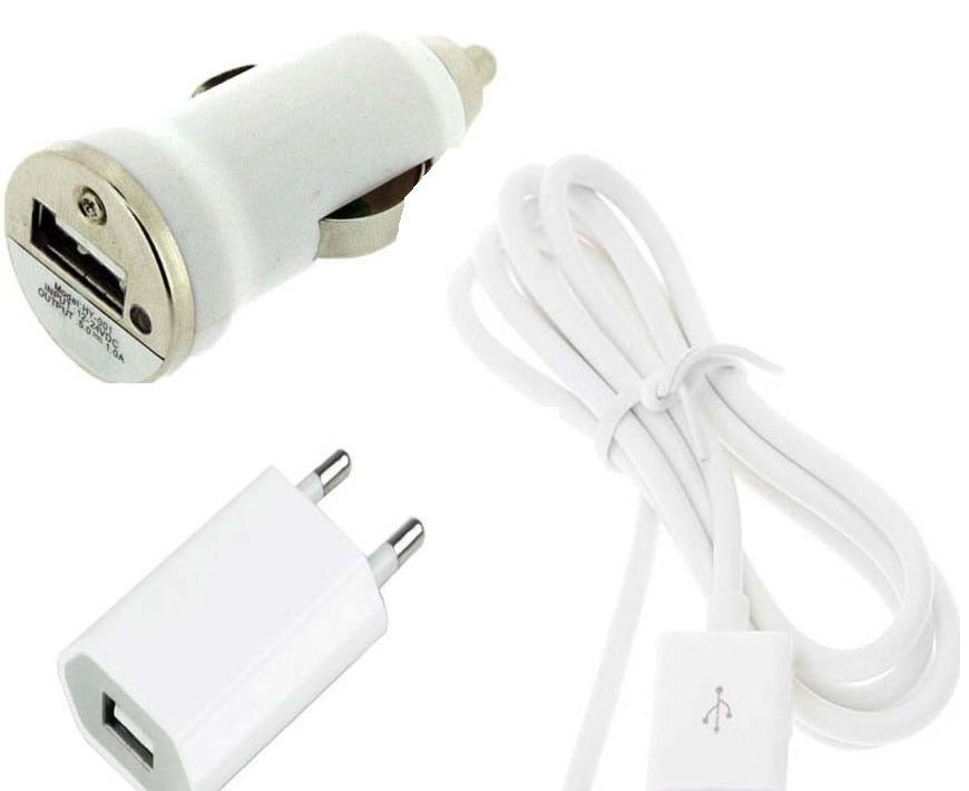 3 in 1 Charging Kit for Celkon A43 with Wall Charger, Car Charger & USB Data Cable